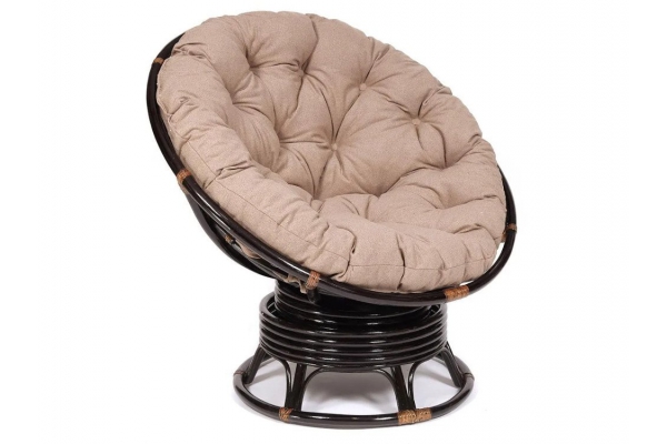 Кресло-качалка Papasan w 23/01 B с подушкой Antique brown, экошерсть Коричневый