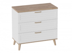 Комод 3 ящика Гавана Белый матовый