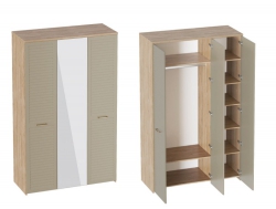 Шкаф трехдверный Гавана Светло-серый