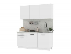 Кухонный гарнитур Лайма ЛДСП 1800 мм Белый