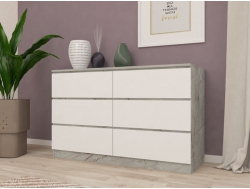 Комод Модерн М6-2 Каспий светлый-Белый (2к)