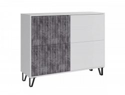 Комод Ливерпуль Белый/Бетон Темный