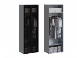 Шкаф 2-створчатый со стеклом МС Люмьер Графит