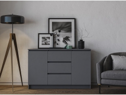 Комод Мори МК1203 2 двери и 3 ящика Графит