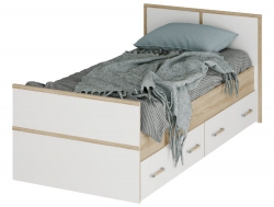 Кровать Сакура 0.9 LIGHT с проложками Дуб сонома-Белый