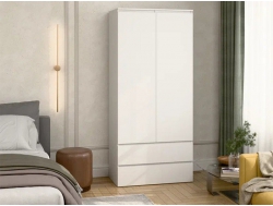 Шкаф 2-хстворчатый с 2-мя ящиками Прайм белый