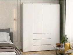 Шкаф 4-хстворчатый с 3-мя ящиками Прайм белый