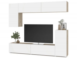 Стенка Тетрис Серый дуб - Белый