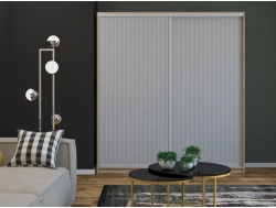 Шкаф-купе Ксения двери рельефный МДФ Ясень шимо светлый